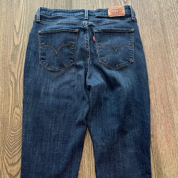 Levi's 721 High-Rise Skinny Jeans Denim Cotton Blend Dark Wash Blue Size 31 - Picture 5 of 12